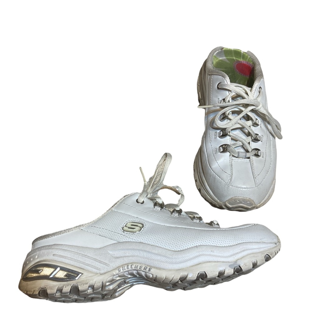 Skechers Vintage Slip On Chunky White Sneakers Size 8